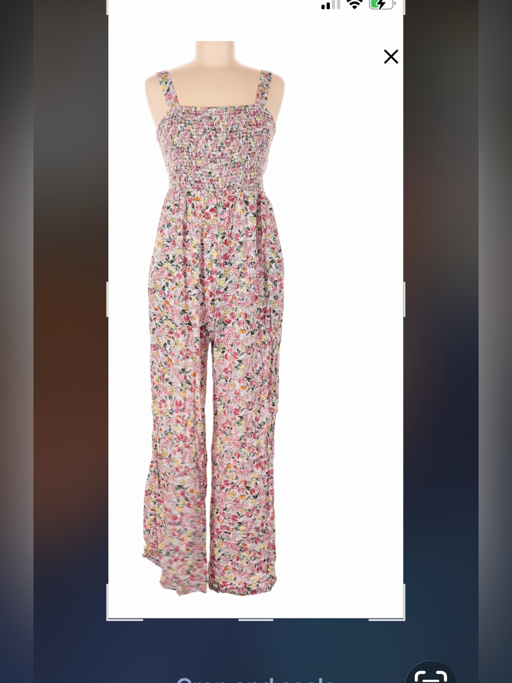 Floral Smocked jumpsuit - Pink Floral - Picture 5 of 5